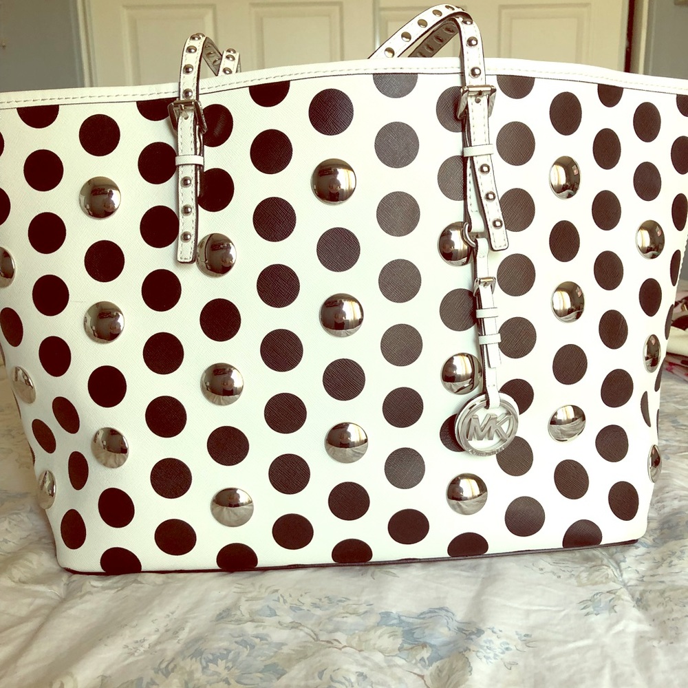 Michael Kors Jet Set Medium Polka Dot Tote